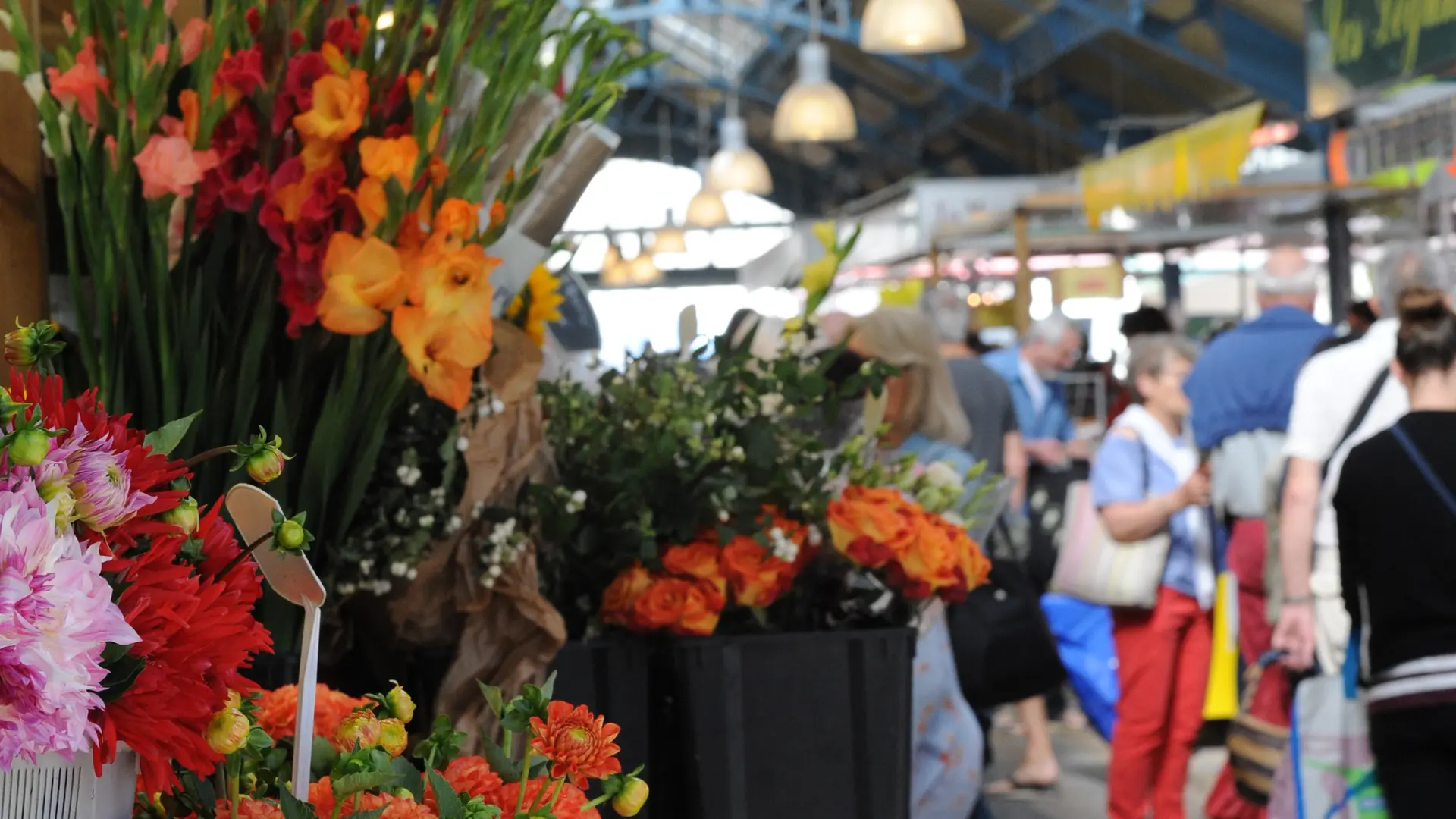 Fleuriste au marché de Maisons-Laffitte
