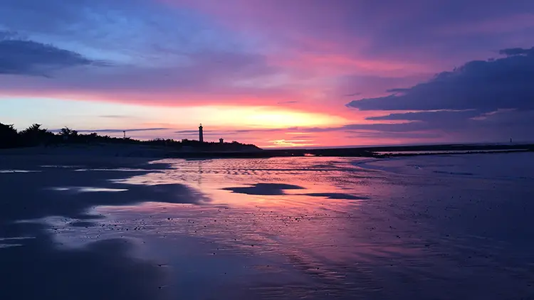 Coucher de soleil sur la plage