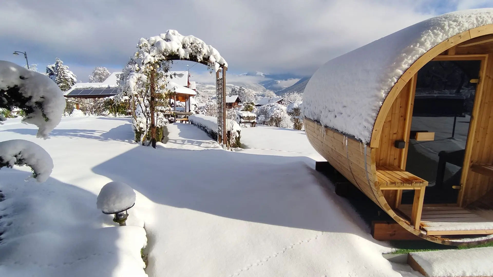 Vue de l'extérieur avec sauna