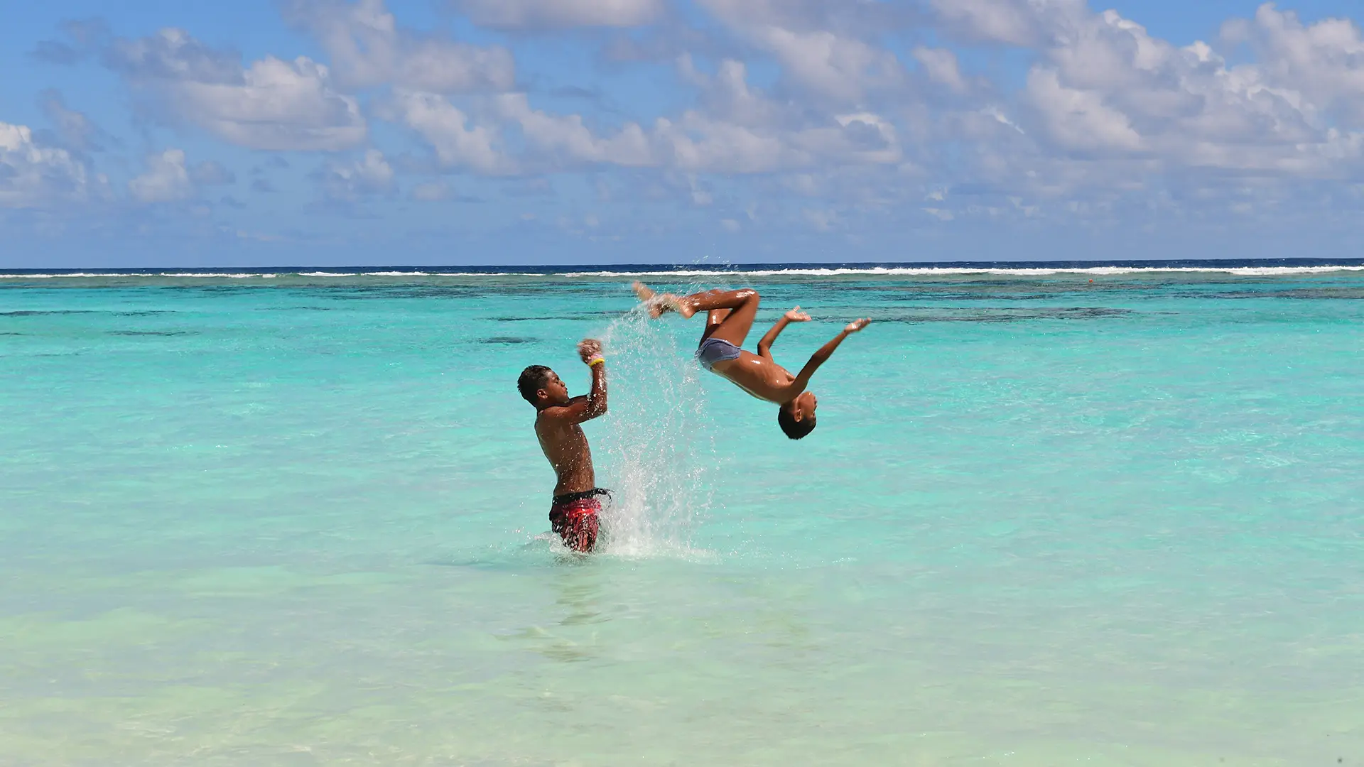 Children in the sea