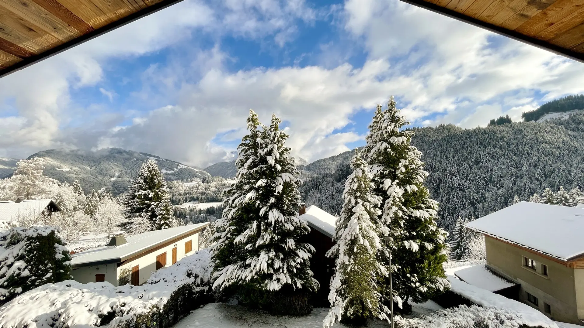 vue hiver depuis balcon