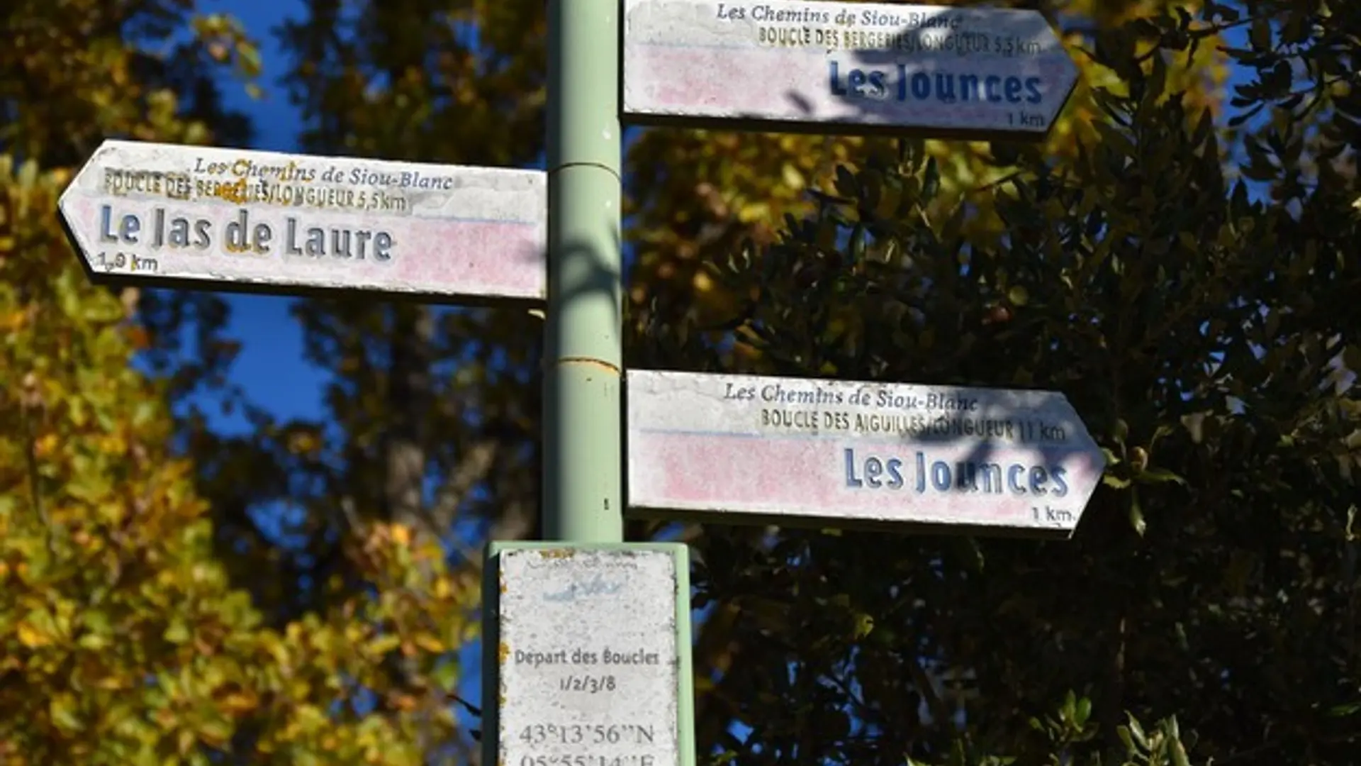 Panneau du départ de l'itinéraire