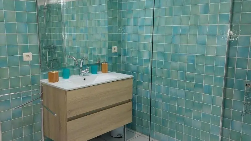 la salle de bain - large vasque - douche à l'italienne