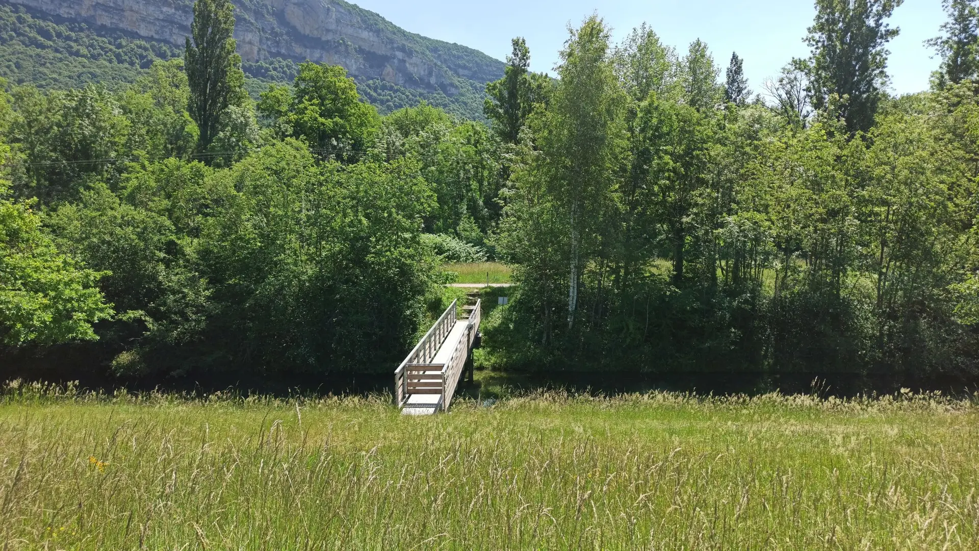 Passerelle sur le sentier