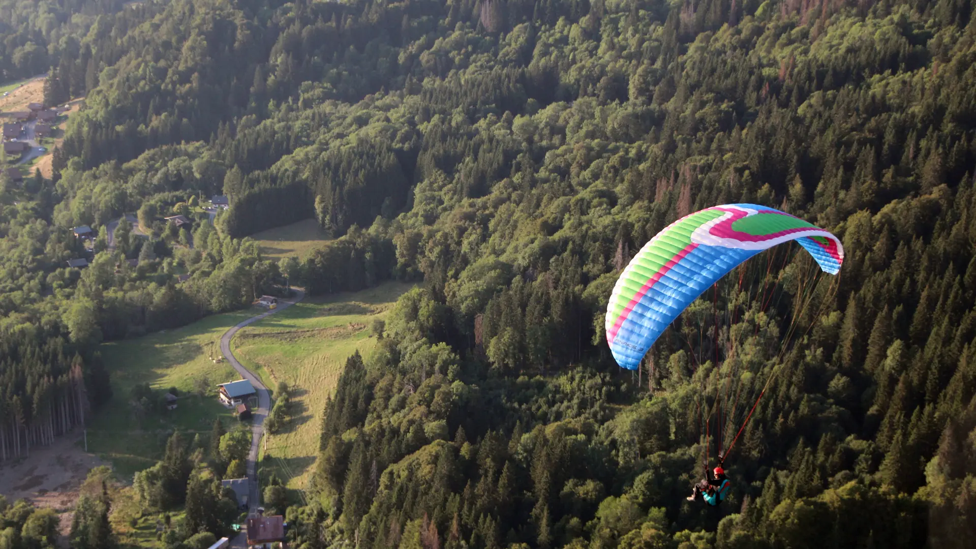 Fred tijdens de vlucht