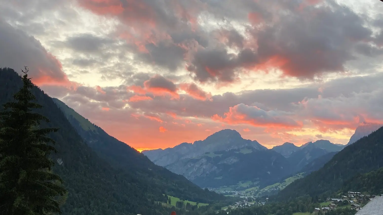 Vue du balcon soleil couchant