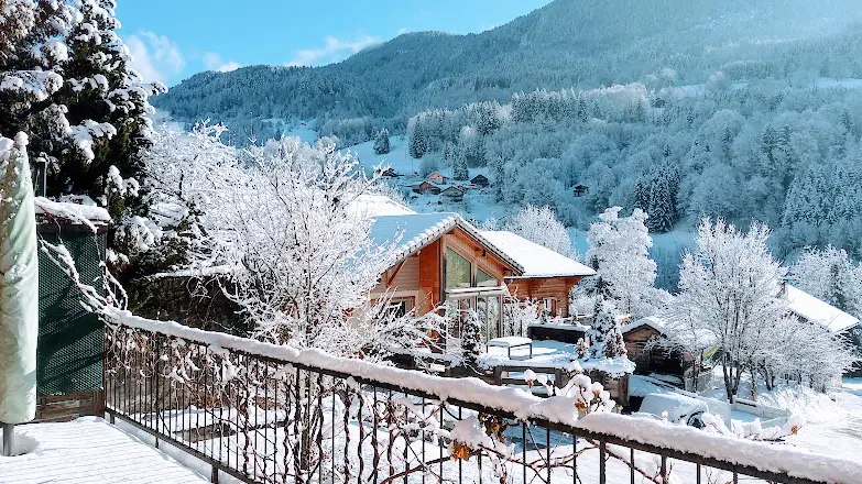 vue sur le plateau de Beauregard depuis la terrasse le 12 janvier 2022