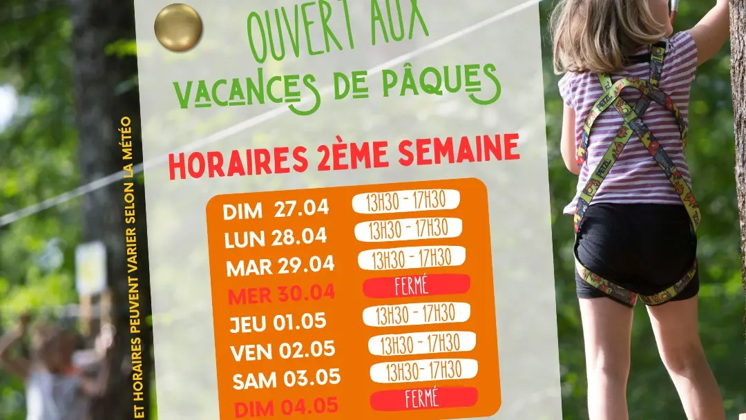 Horaires d'ouverture Pâques 2025