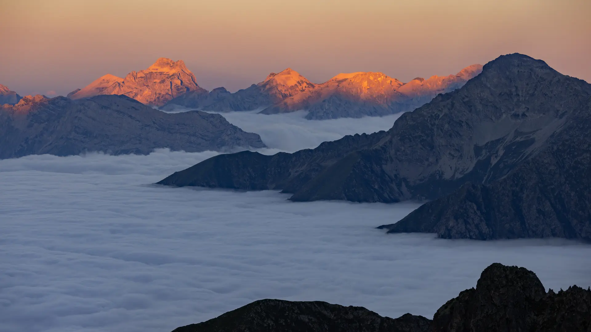 refuge de l'Olan - coucher de soleil