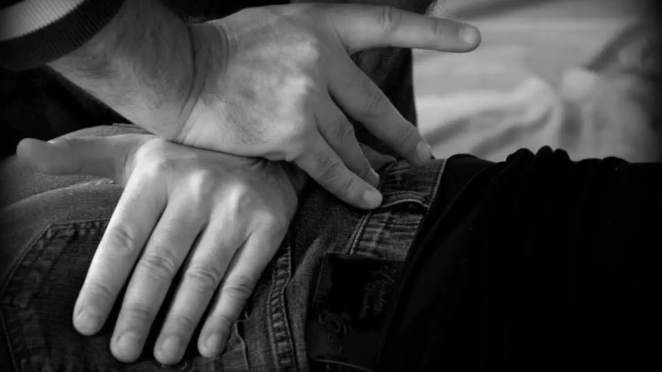 Black and white photos of hands