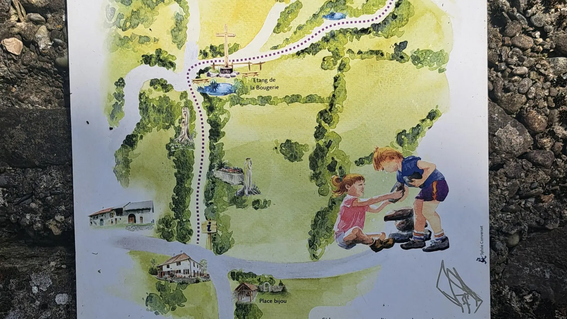 Panneau chemin art nature