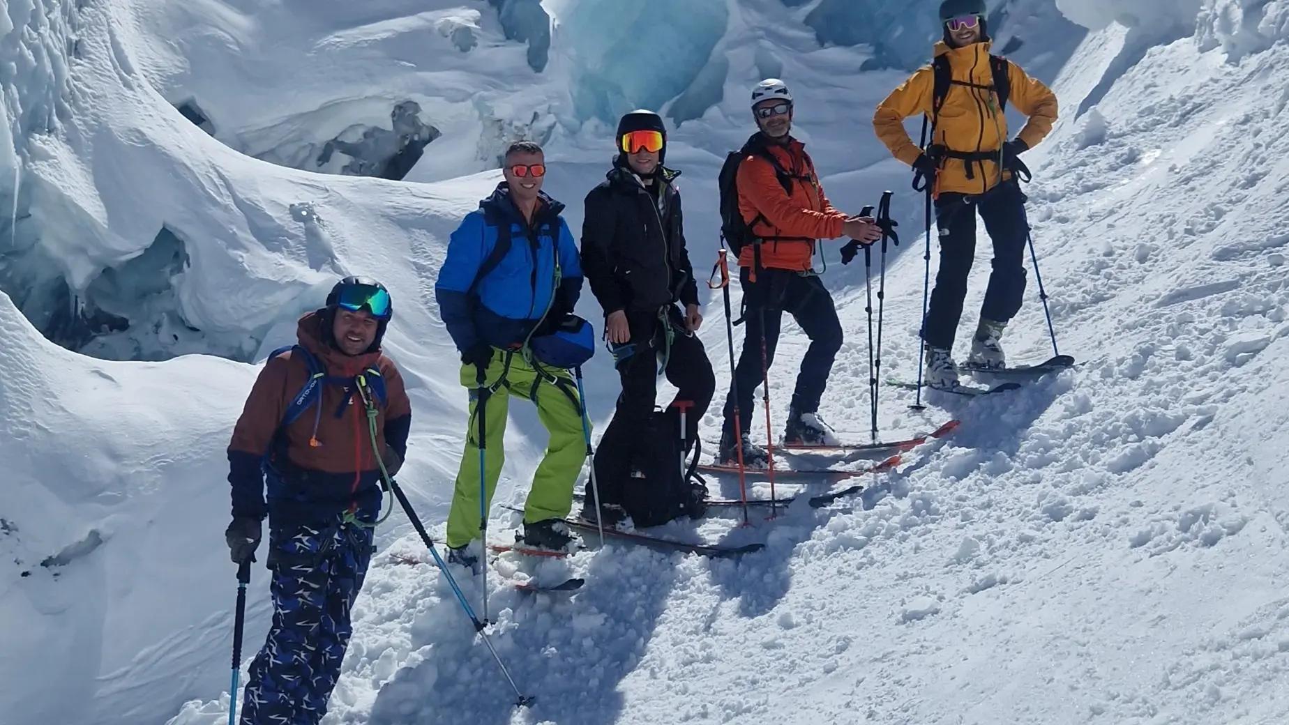Au milieu des glaciers en Vallée Blanche