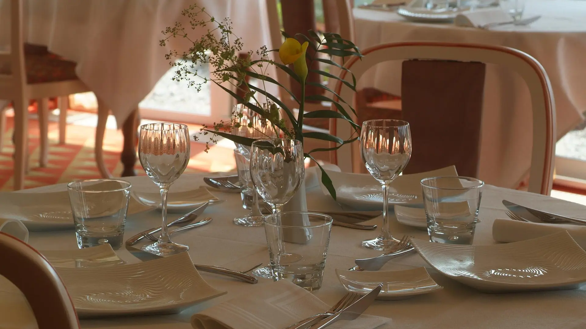 Gourmet restaurant table