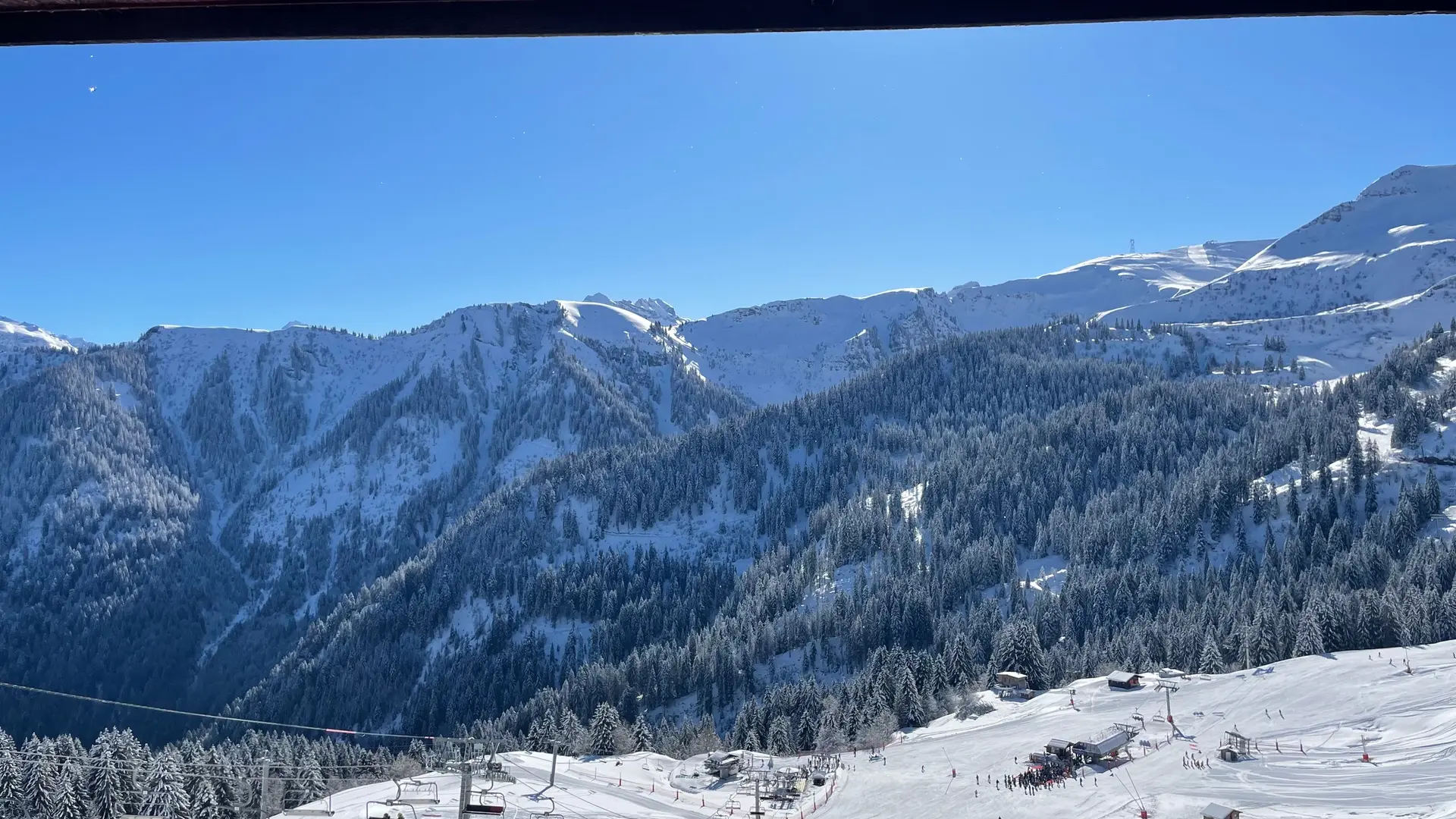 Vue du balcon en hiver