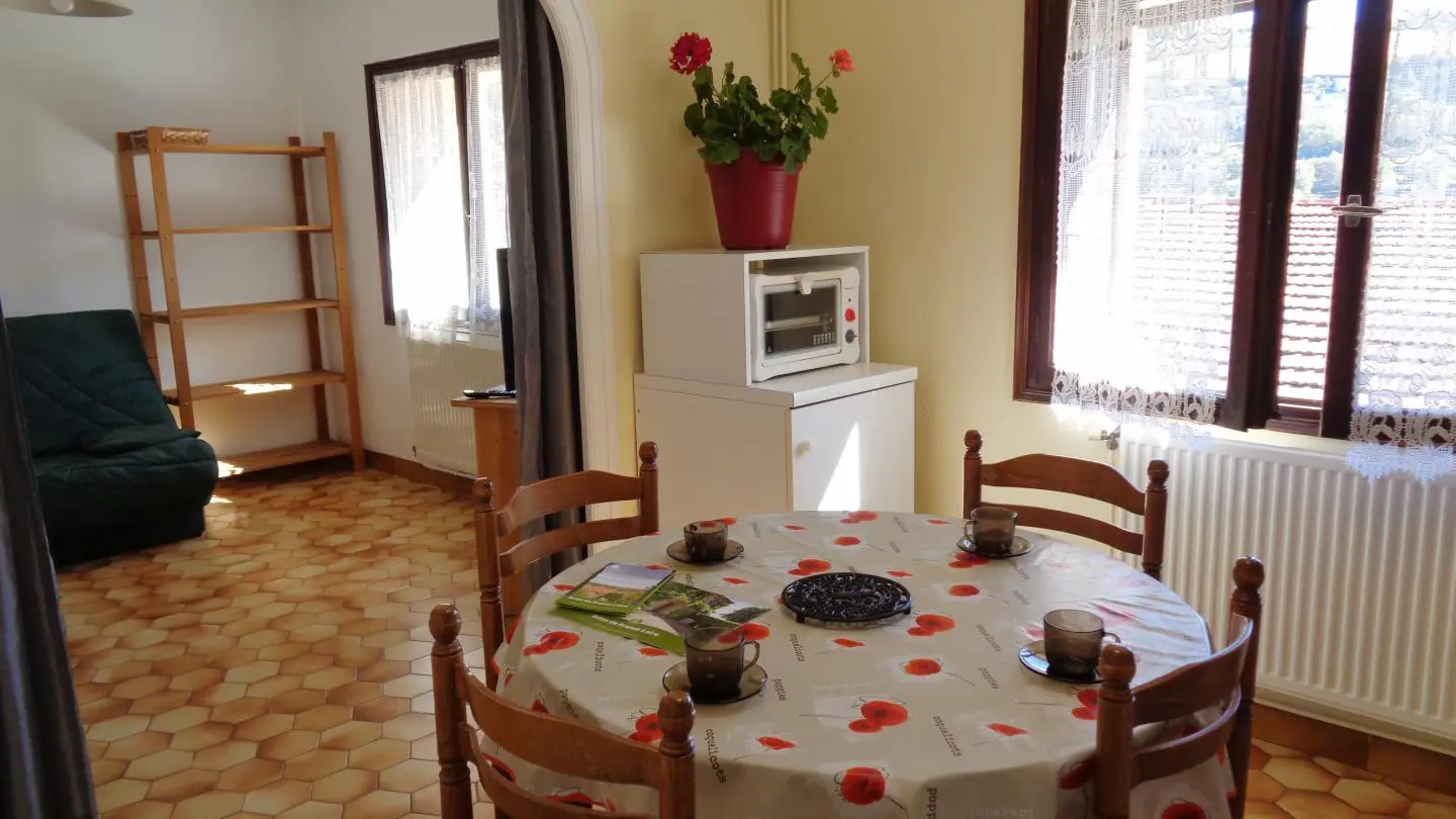 Pièce à vivre : cuisine ouverte sur le salon.