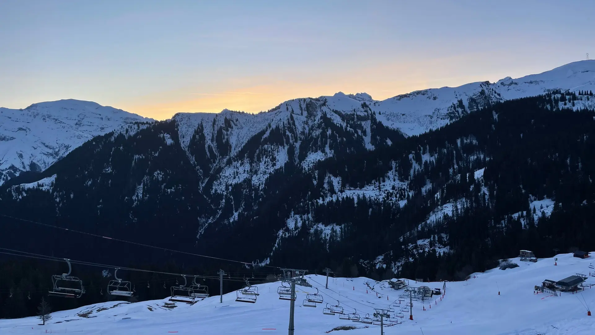 Vue du balcon en hiver