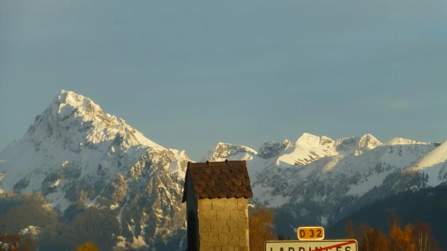 vue sur les montagnes en arrivant à notre hameau