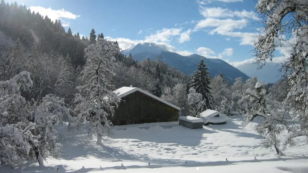Vue hivernale depuis le gîte