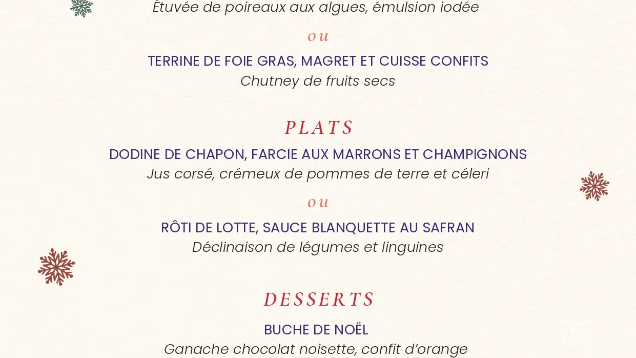 Abendessen am 24. Dezember an der Tafel in Grignon
