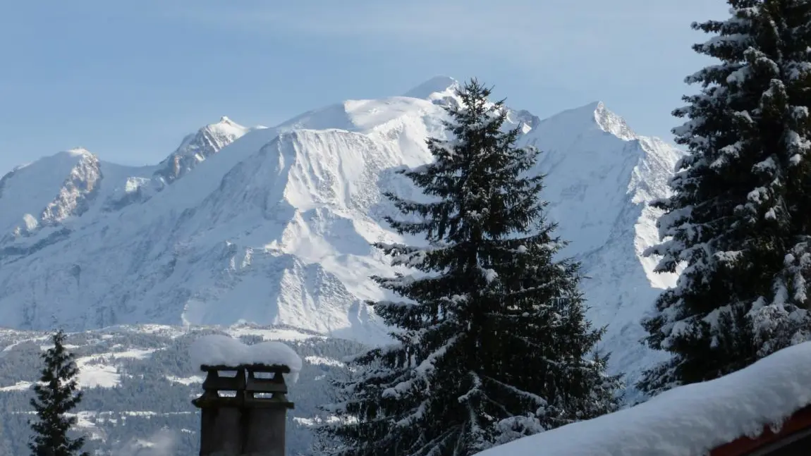 Vue Mont-Blanc en hiver