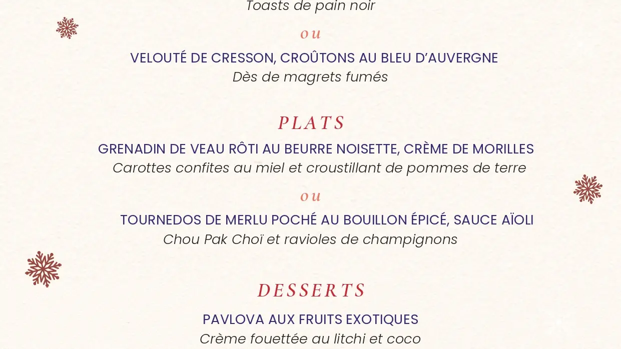 Weihnachtsmittagessen an der Tafel in Grignon