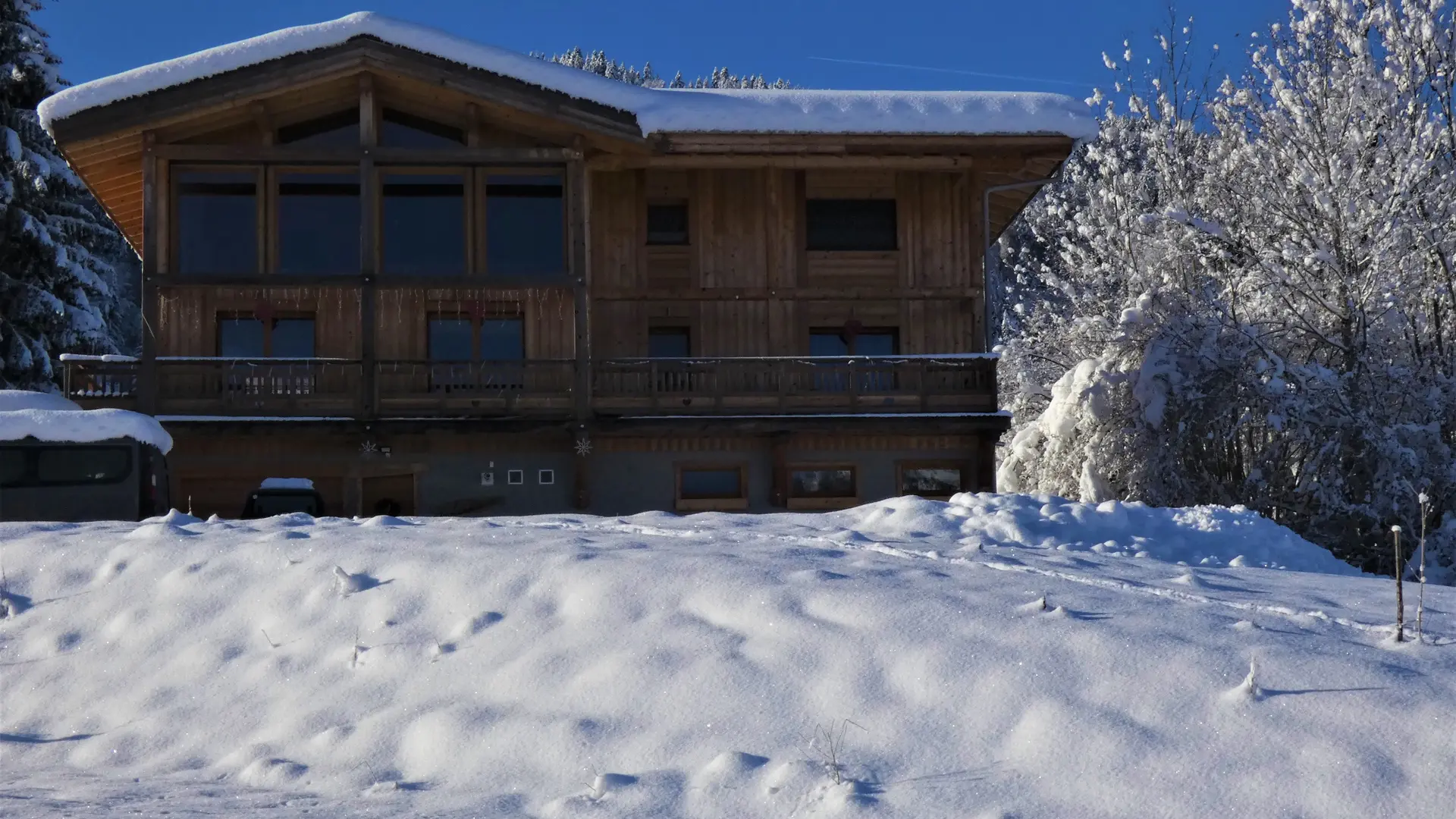 vue de notre chalet l'hiver