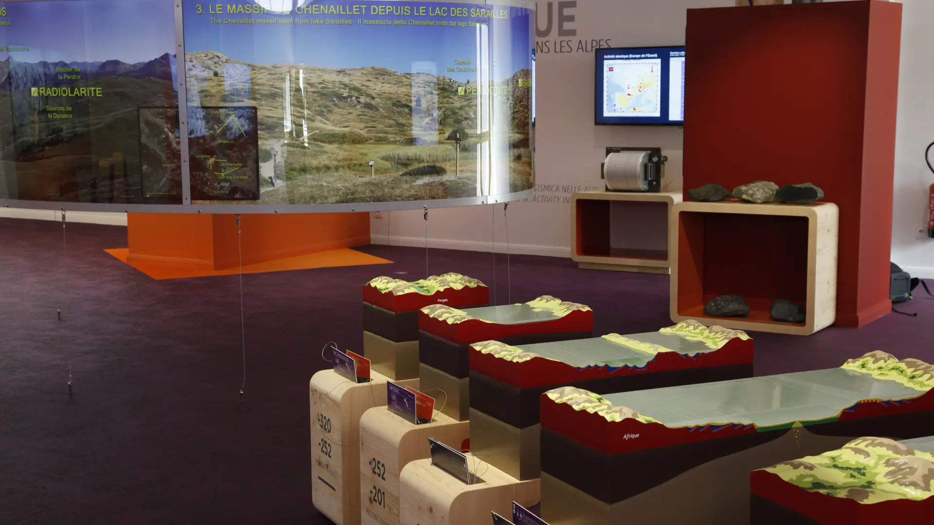 Maquette expliquant la formation des continents