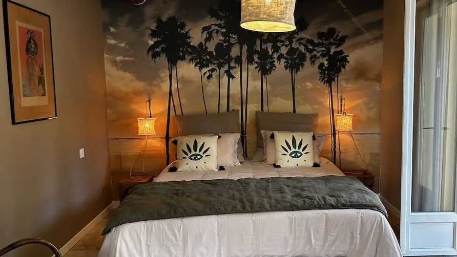 Mas Saint Antoine_L'Isle-sur-la-Sorgue Chambre palmier