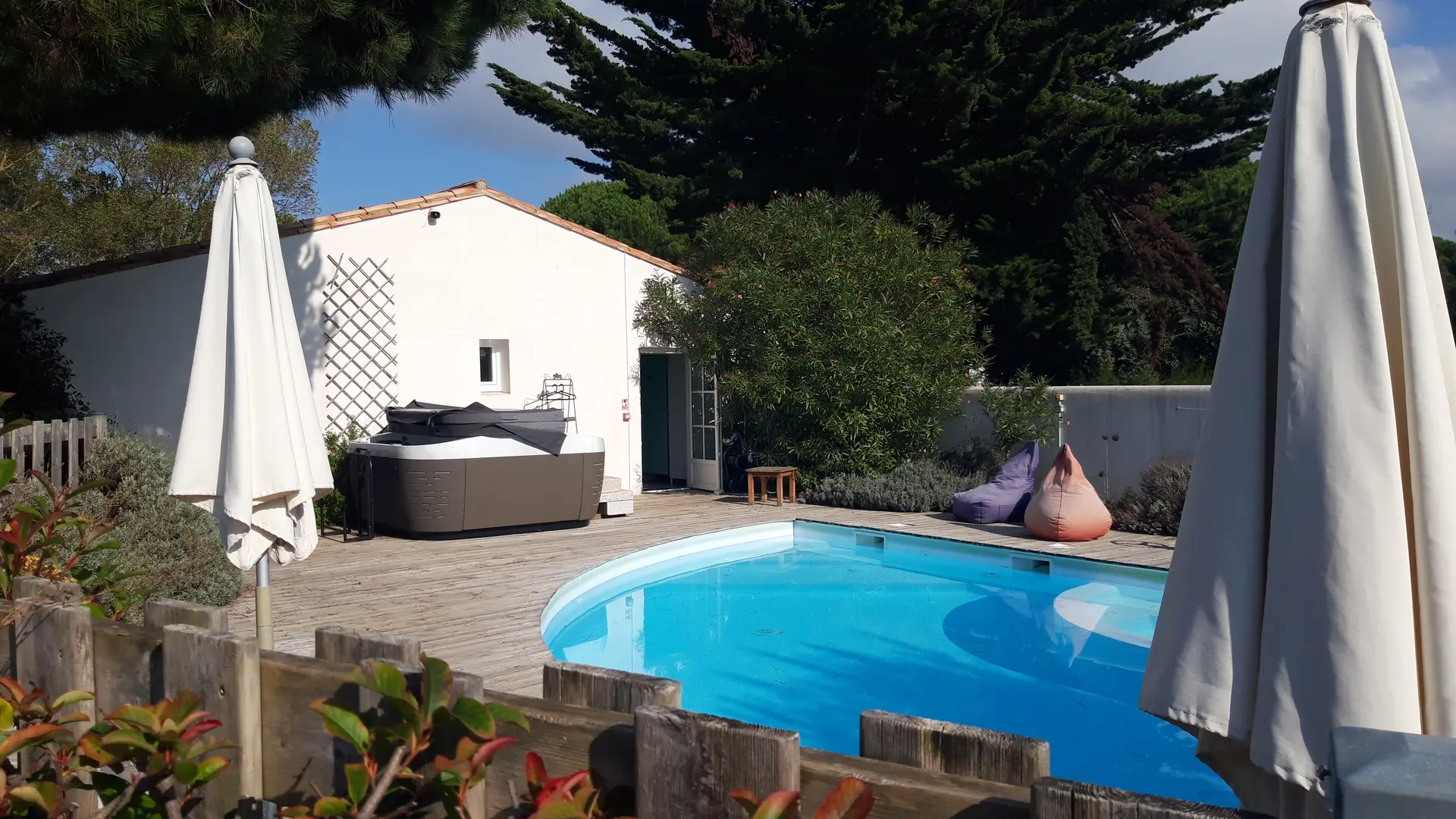 South-facing pool