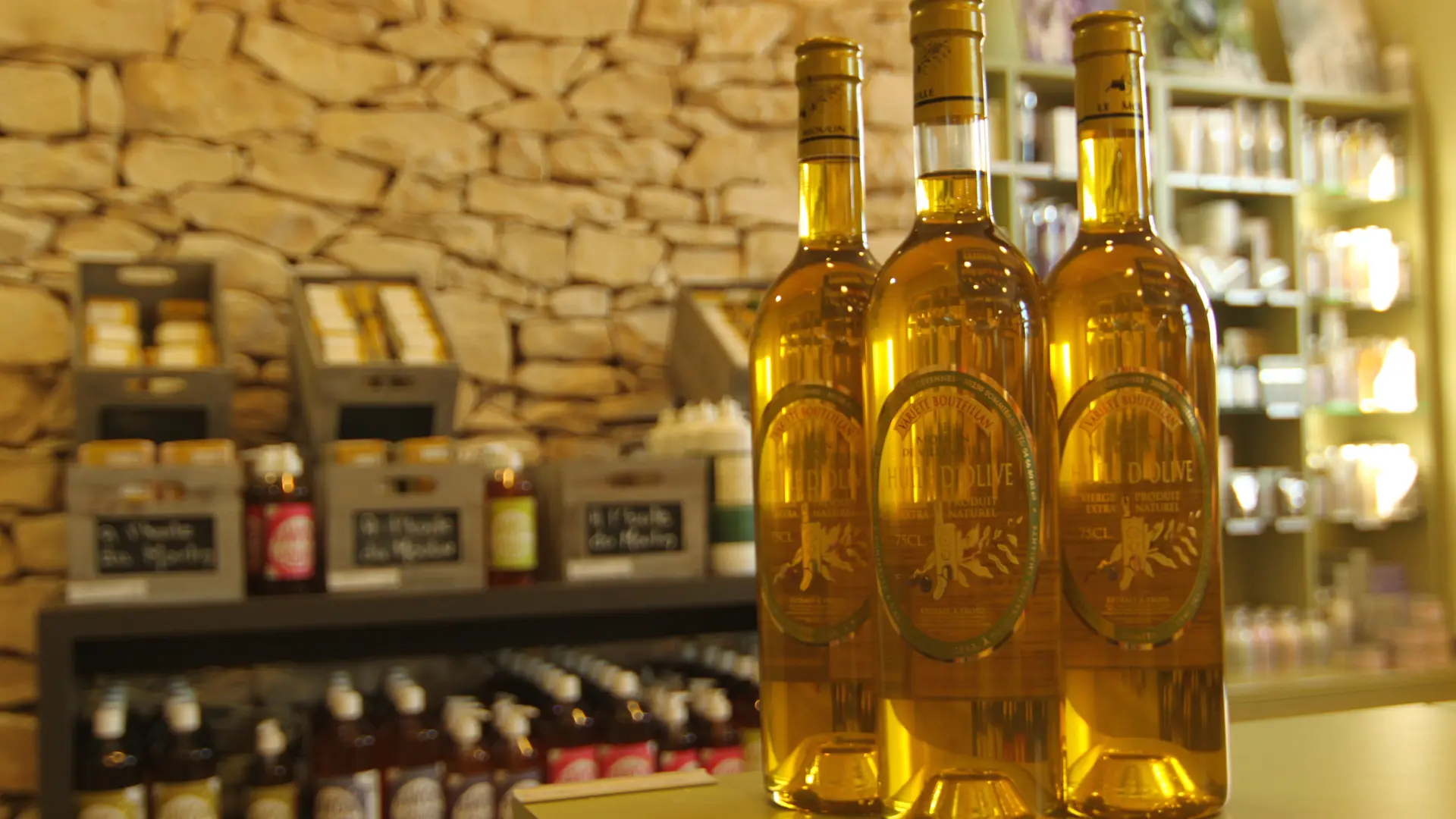 Bottles of olive oil