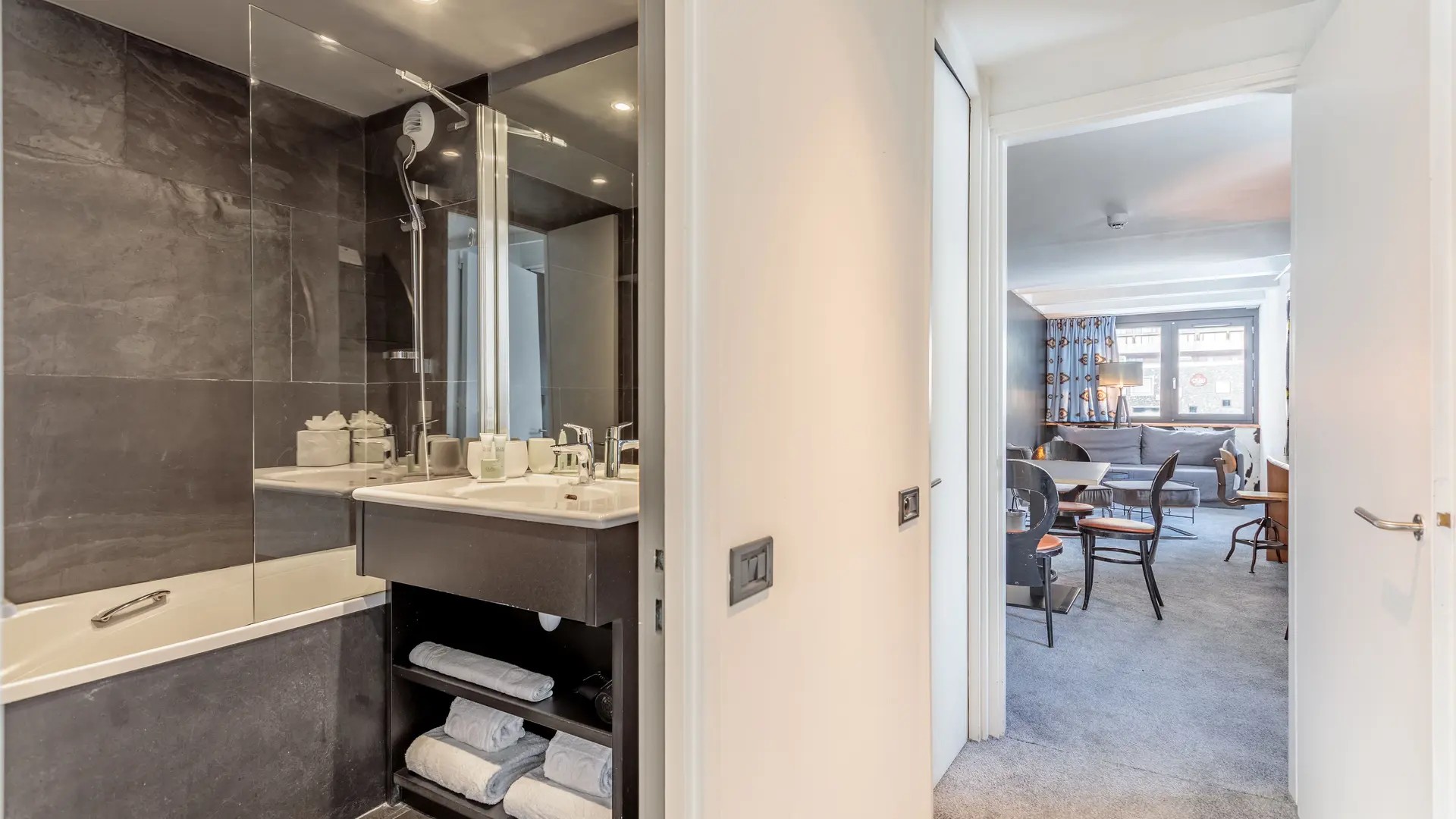 Family suite with bathroom