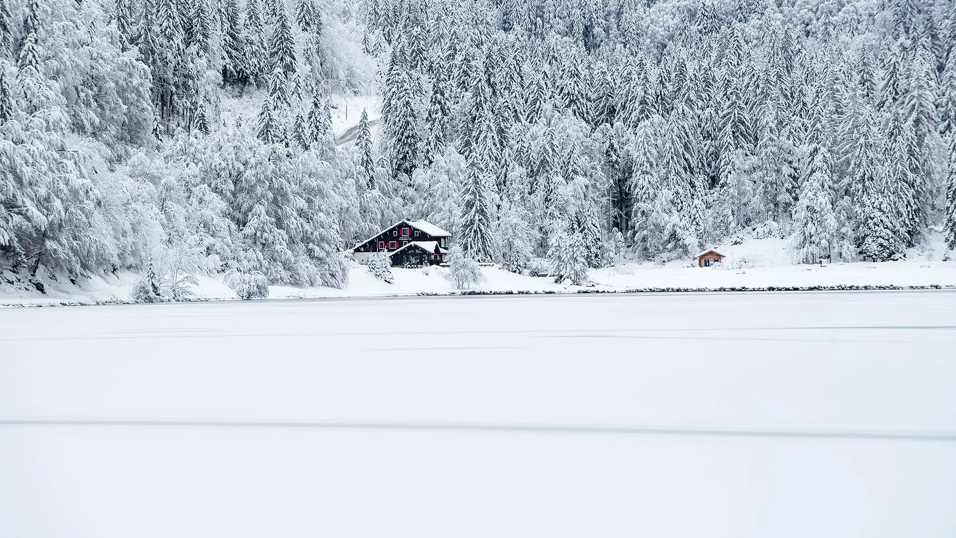 Le Lac de Montriond en hiver
