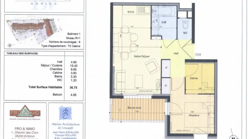 Appartement 6 personnes - Les Balcons du Viso n° 114