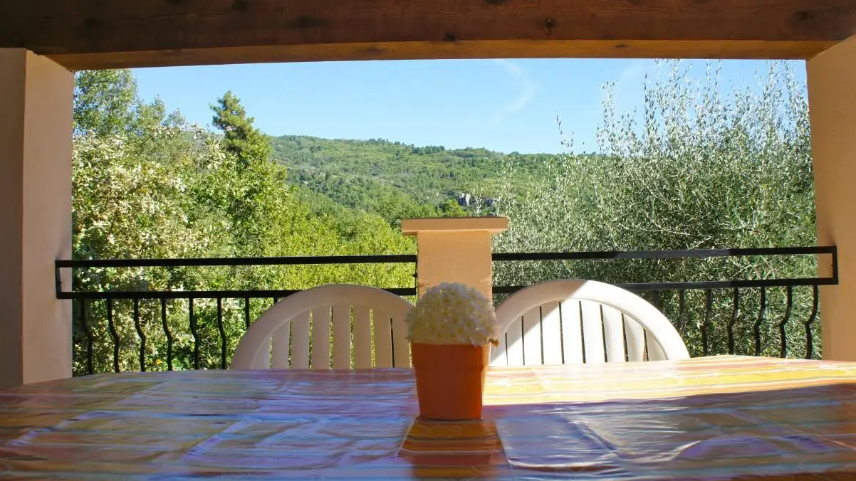 Terrasse Gîte Le Palmier Gîtes de France Côte d'Azur Alpes-Maritimes à Bendejun