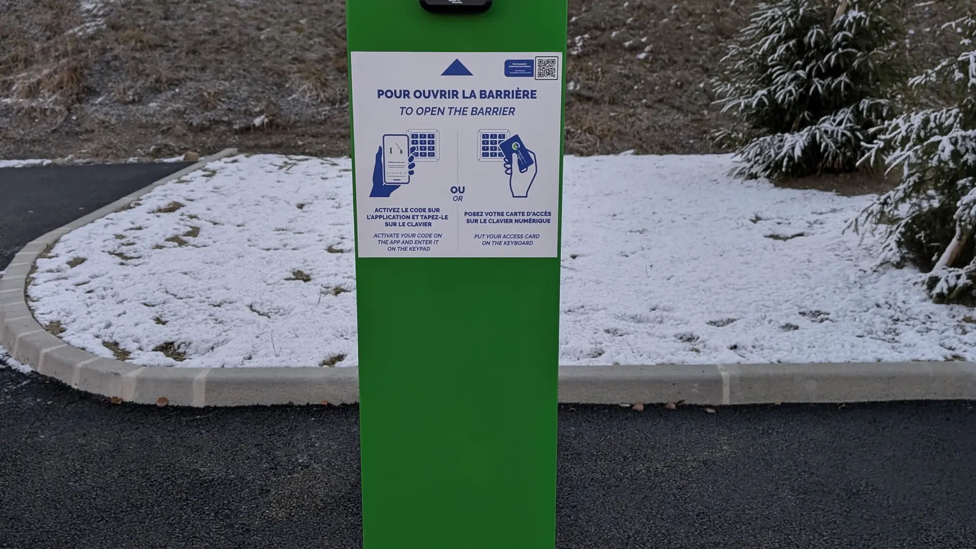 Lecteur de badge aire de service col des Saisies