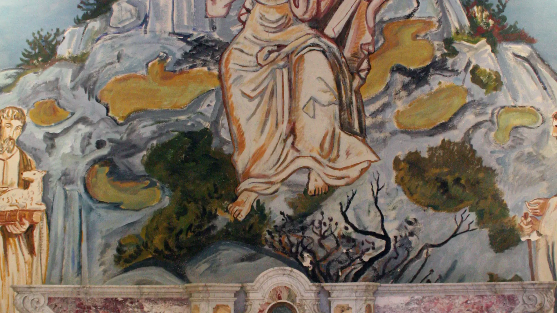 Fresque d'Yves Brayer à l'intérieur de la Chapelle des Pénitents Blancs