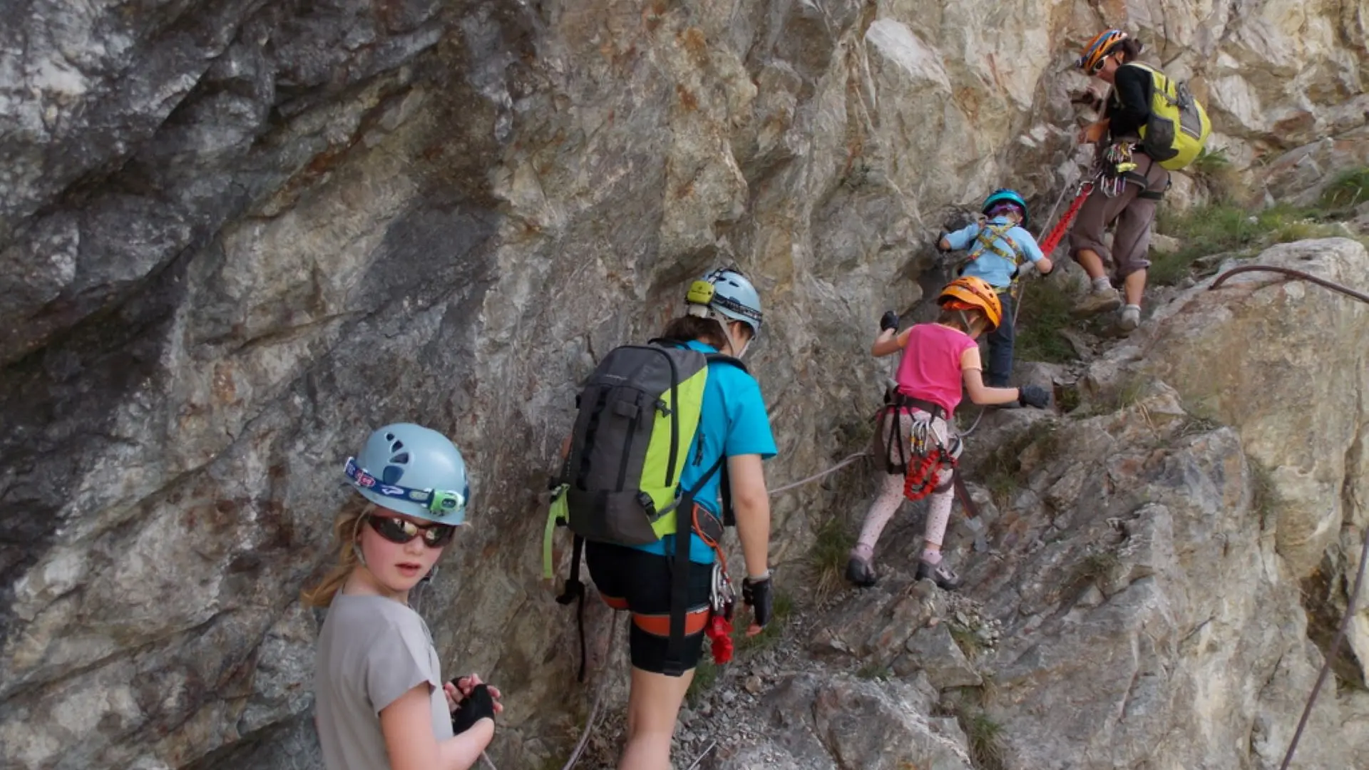 La cordée se déplace en toute sécurité - Mines du Grand Clot - La Grave
