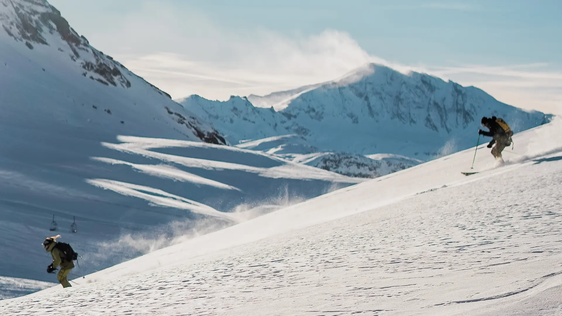 Skieurs à Val d'Isère