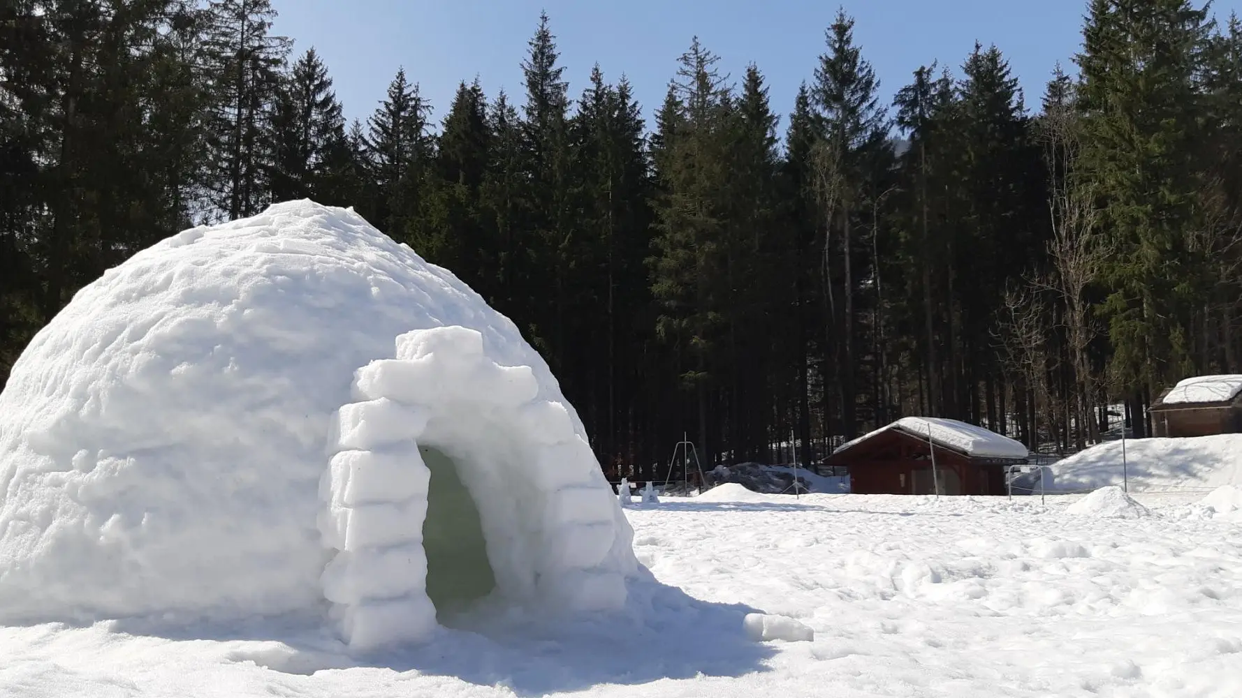 Construction d'un igloo et goûter pour les enfants au Grand-Bornand