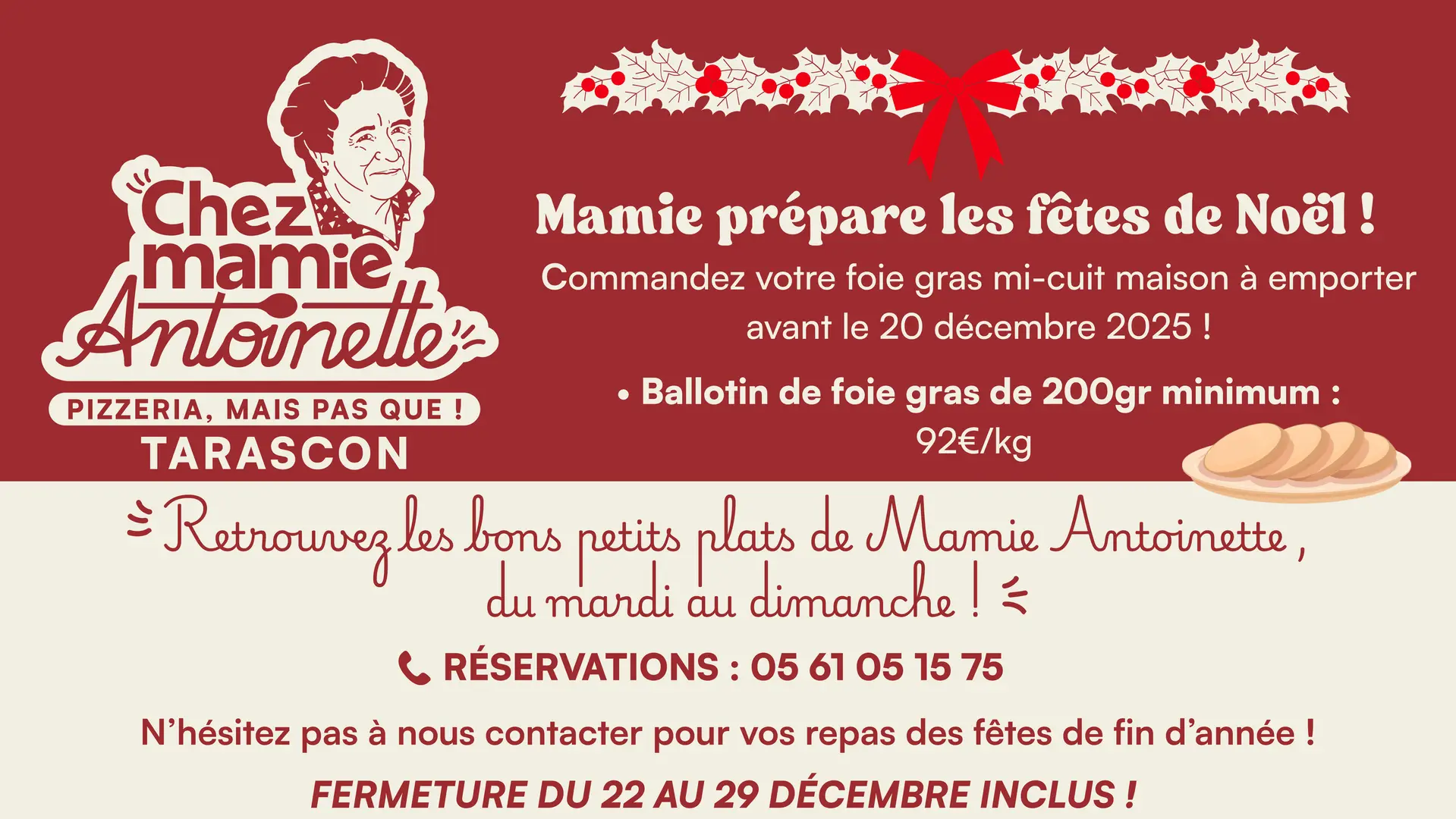 Mamie Antoinette prépare le menu des fêtes