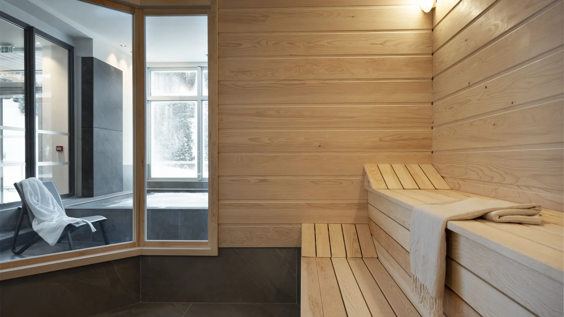 Sauna in de wellnessruimte