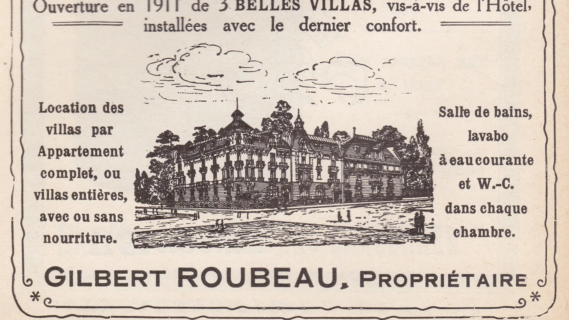 Publicité extraite du Guide de l'étranger, 1911