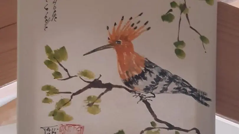 Oh la Huppe Sumi-e japonais