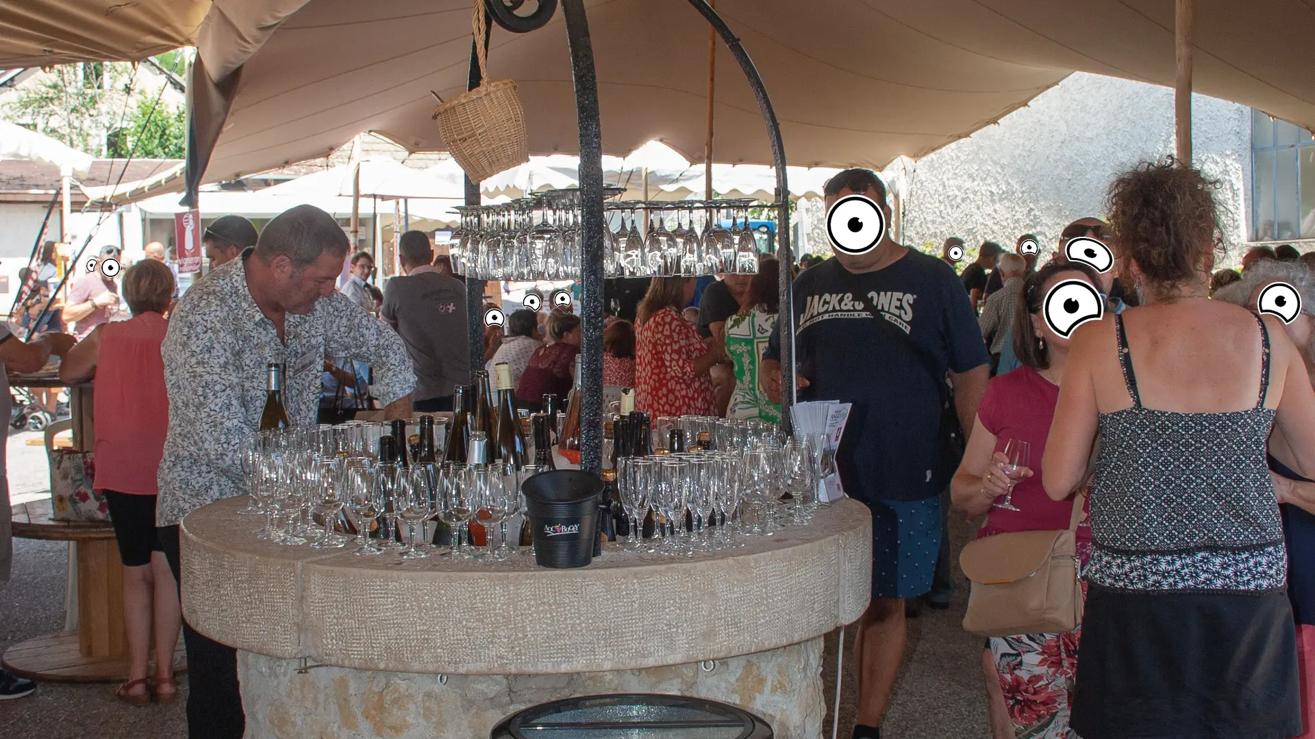 Dégustation autour du puit des vins du Bugey