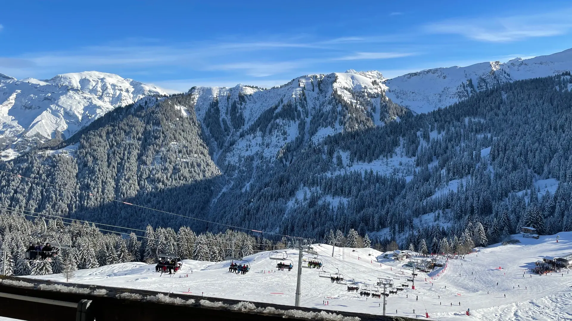 Vue du balcon en hiver