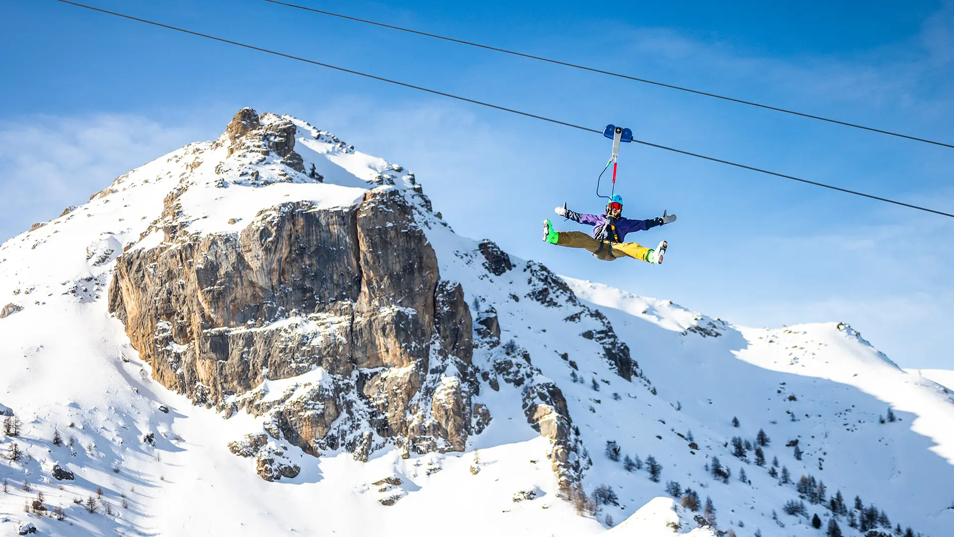 Tyrolienne géante Sauze Super Line