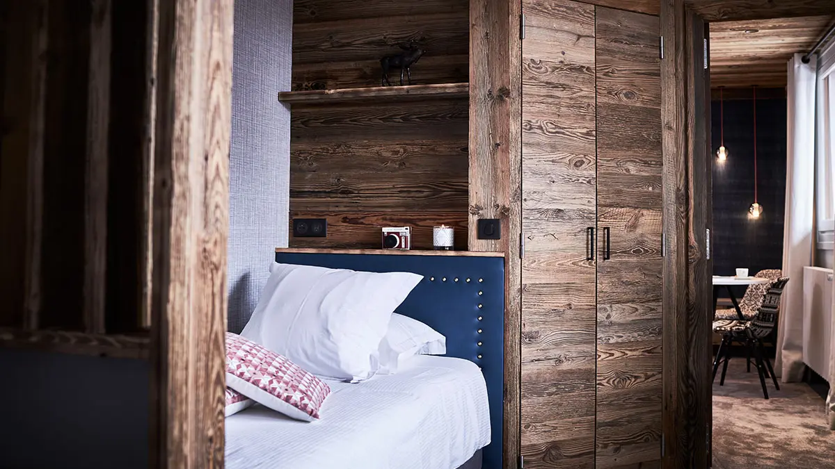 Chambre lit simple - Hôtel Altitude Val d'Isère