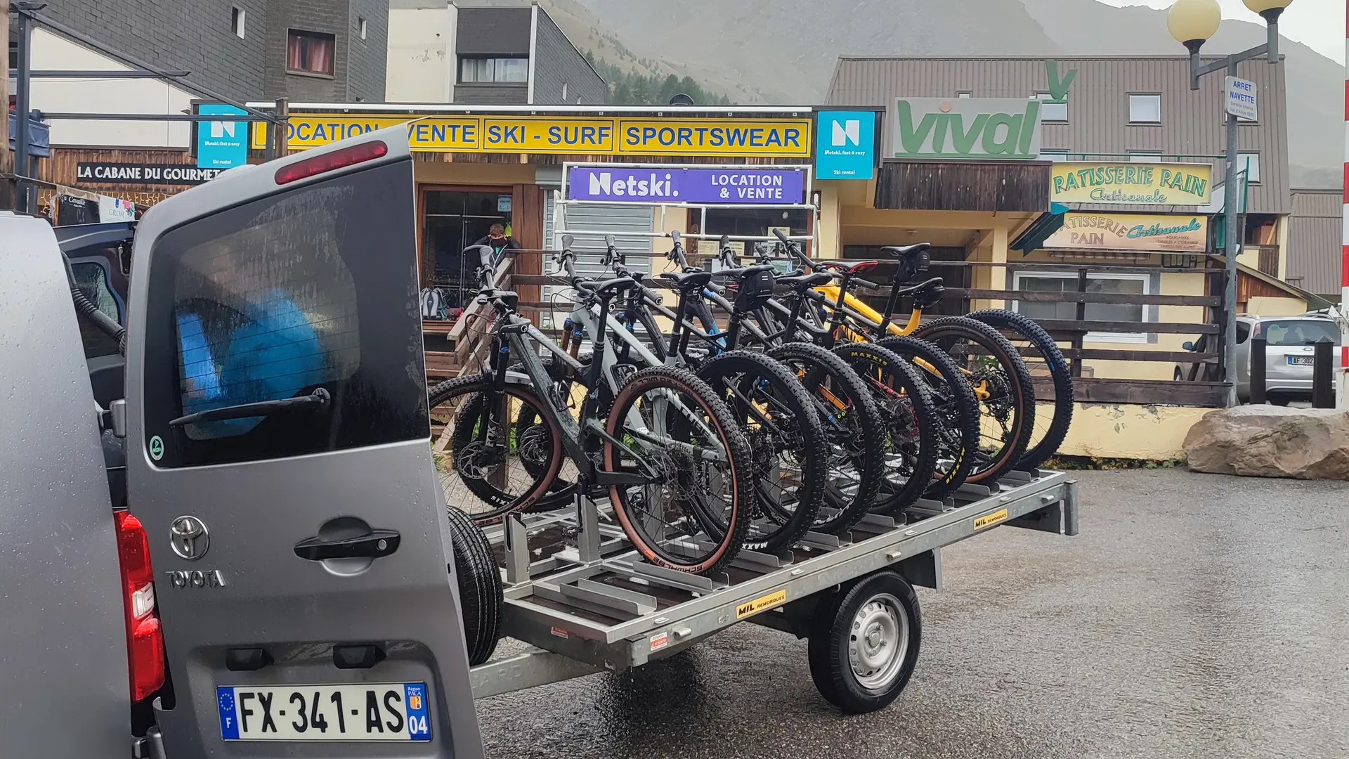 Navette et remorque VTT