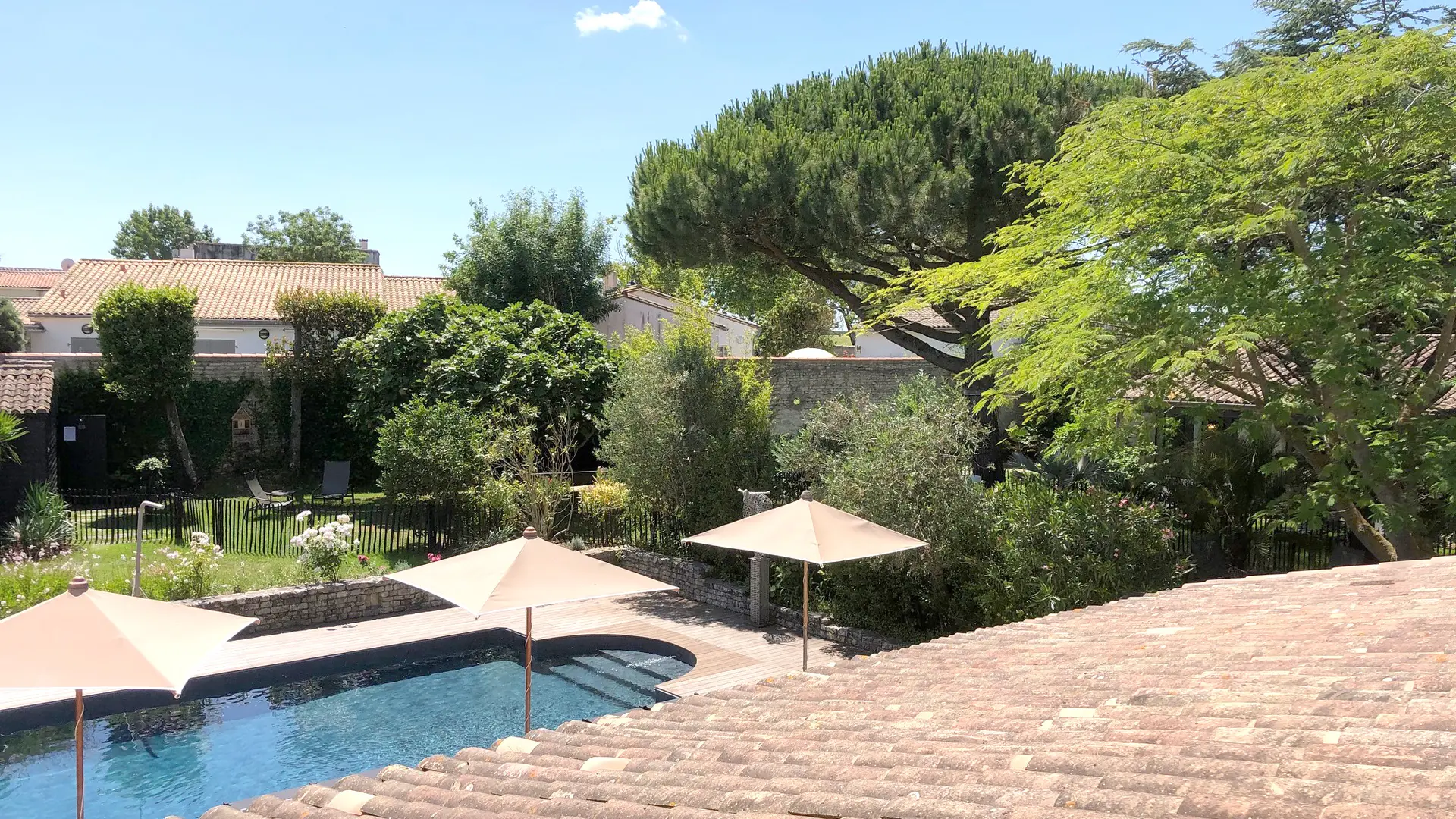 View of the outdoor swimming pool reserved for adults