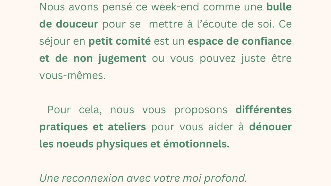 Un espace pour se reconnecter à soi